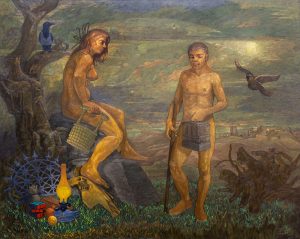 Hüsnü Koldaş - Adem ve Havva (Gece Kuşu), TUYB, 200x160 cm